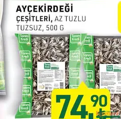 TARIM KREDİ AYÇEKİRDEĞİ ÇEŞİTLERİ 500 G fiyat ve kampanya bilgisi
